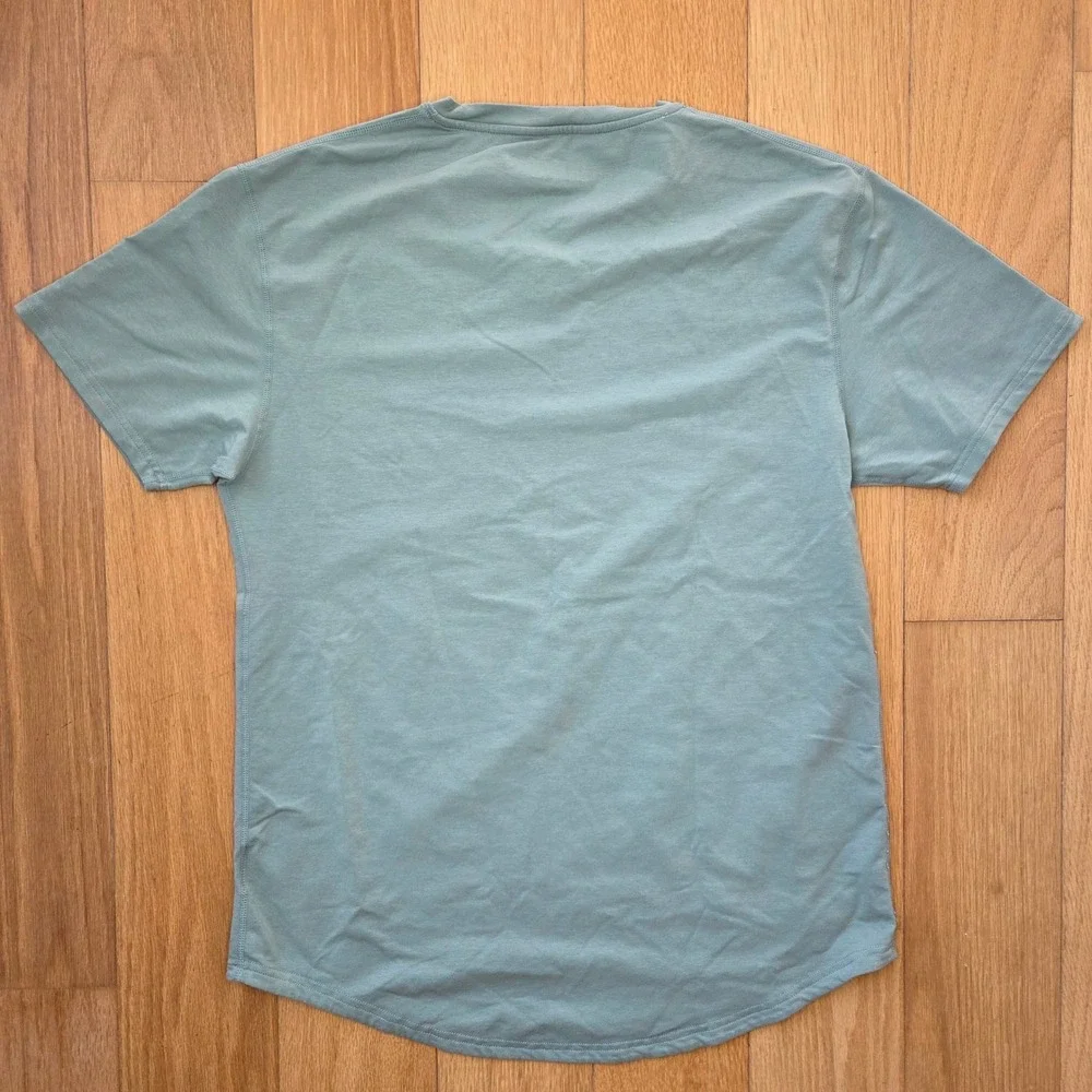 2pk BYLT Lux V-Neck T-Shirt Bundle Mens Large Green Taupe Drop Cut Short Sleeve